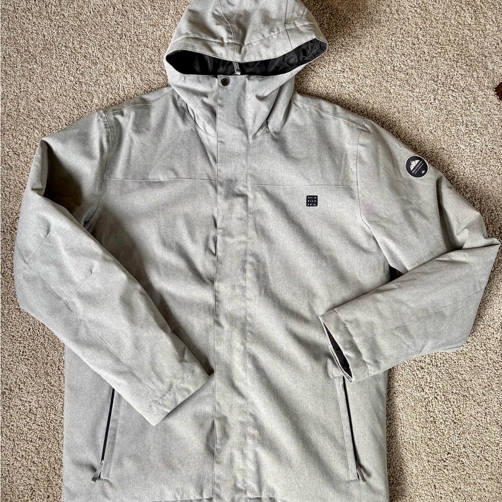 Quiksilver Men's Gray Hooded Snowboarding Jacket